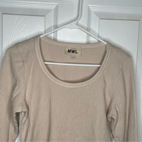 Madewell MWL Waffle Long-Sleeve Crop Tee in Harvest Moon M - Picture 4 of 10